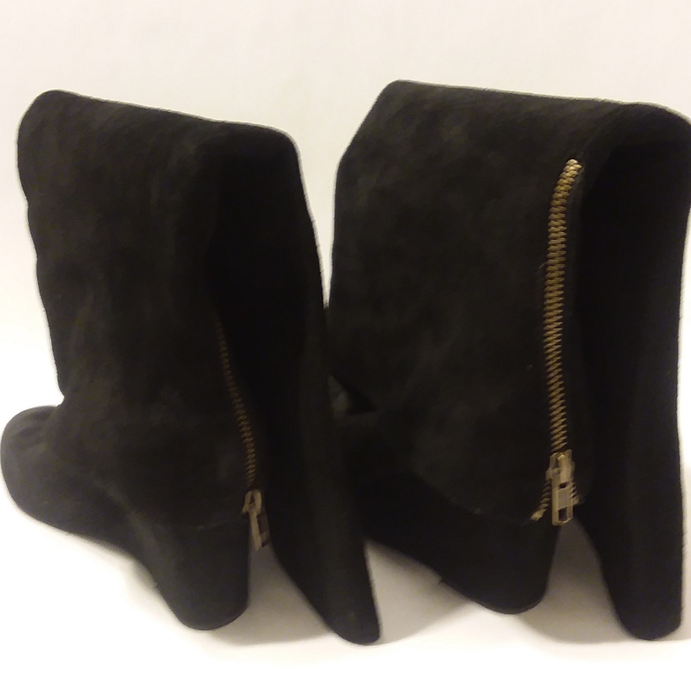 Steve Madden black suede high boots